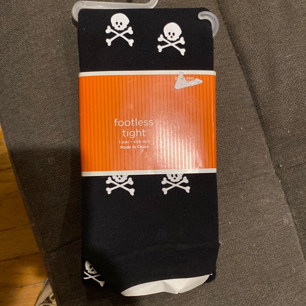 Wmns footless tights skull and crossbones size m